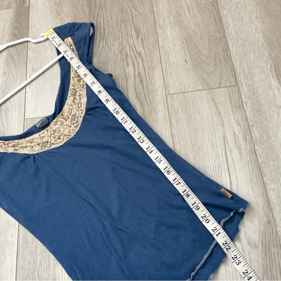 Hollister Y2K Top off shoulder lace beaded womens Blue medium vintage 2000s boho - Picture 5 of 5